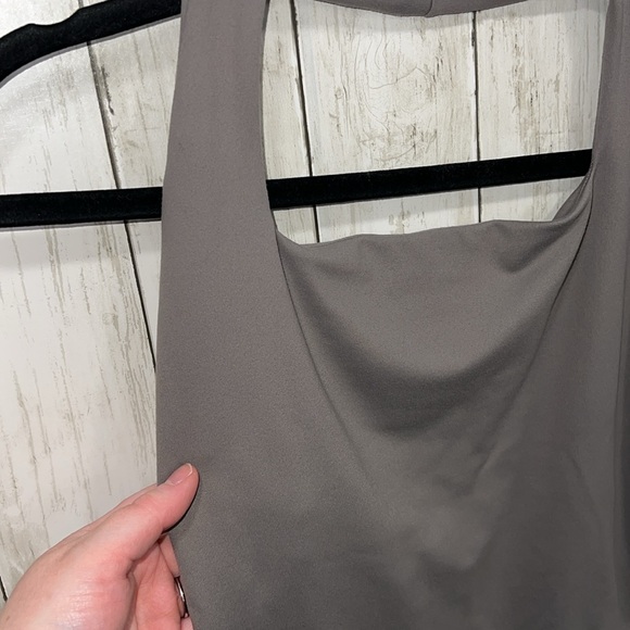 Abercrombie & Fitch Halter Neck Bodysuit Soft Collection Size Small Grey - Picture 2 of 7